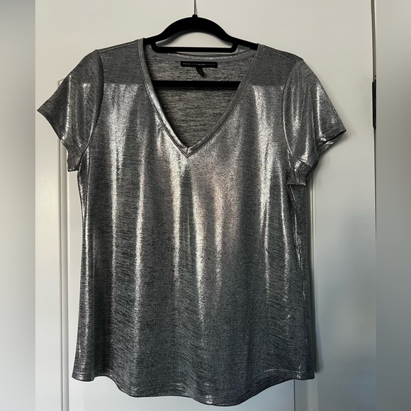 White House Black Market Metallic TShirt - Picture 1 of 4